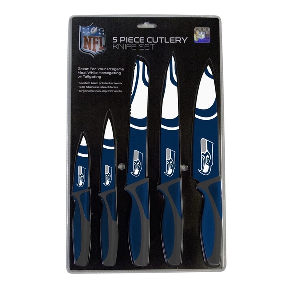 Seattle Seahawks‎ 5-Piece Stainless Steel Cutlery Knife Set NEW - Picture 2 of 2